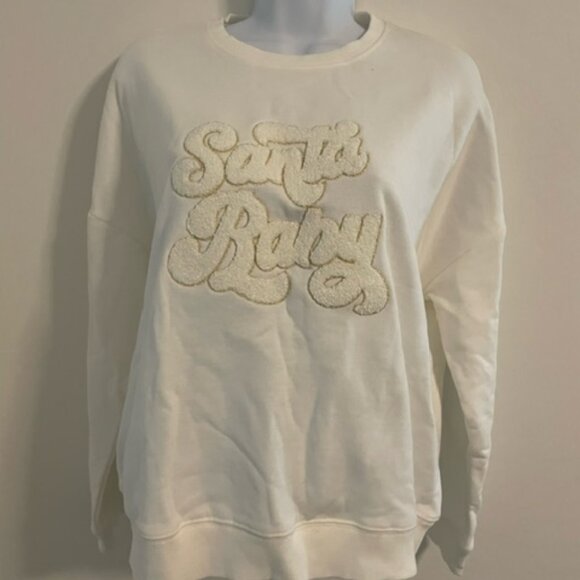 Cupcakes and Cashmere "Santa Baby" Ivory Sweatshirt-Size Small oversized NWT - Picture 1 of 3